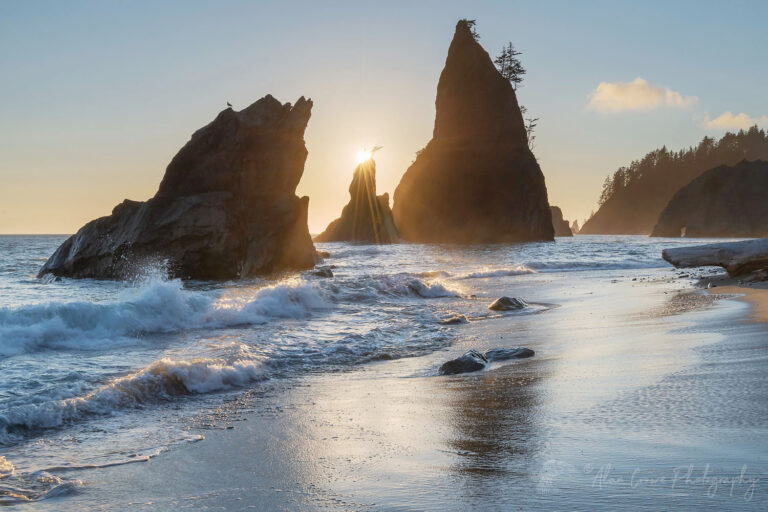 Split Rock sunset Rialto Beach Olympic National Park - Alan Crowe ...